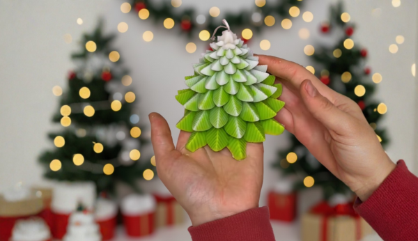 Jak zrobić świąteczną choinkę 3D z wosku sojowego? Instrukcja krok po kroku