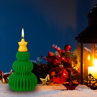 Forma silikonowa do świec i mydełek mała CHOINKA 6 ORIGAMI 1 szt. GH-FS267