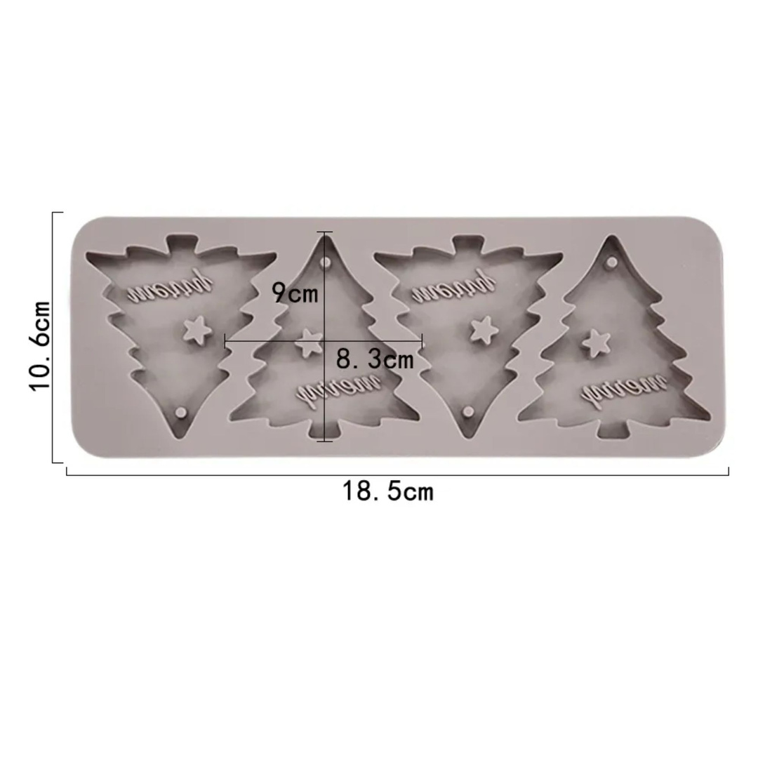 Forma foremka silikonowa do zawieszek woskowych CHOINKI 4 szt. GH-FS214