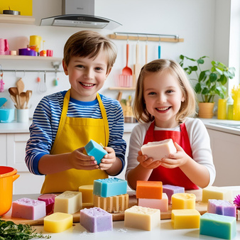 Zestaw DIY PSIE ŁAPKI do robienia mydełek dla dzieci