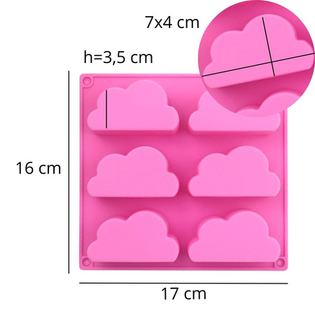 Silikonowa forma do mydła mydełek 6 szt. chmurka GH-FS07