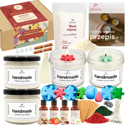 Zestaw ŚWIĄTECZNY do robienia świec z wosku sojowego na prezent 4x235 ml