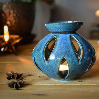 Ceramiczny kominek do wosku Morski