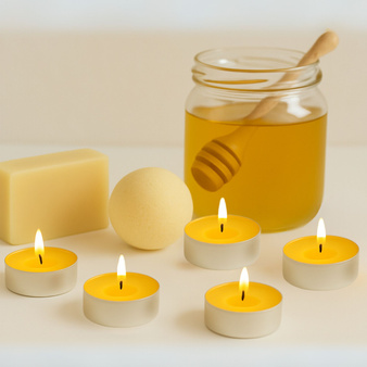 Zestaw do robienia 10 ŚWIEC TEALIGHT, domowe podgrzewacze z wosku pszczelego na kreatywny prezent DIY