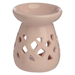 Kominek zapachowy ceramiczny do olejków aromaterapii wosków tealight jasnoróżowy
