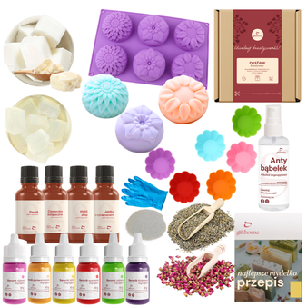 Zestaw do robienia mydła ŁĄKA KWIETNA kreatywny prezent DIY XXL