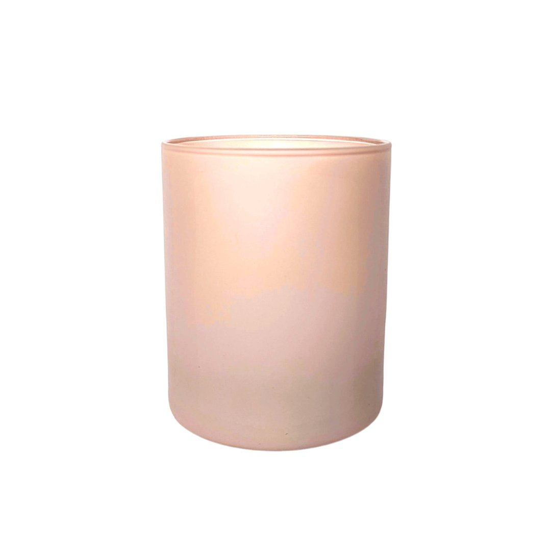 Szklane pojemniki na świece 300 ml różowy mat - 24 szt.