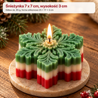 Zestaw XXL do robienia świątecznych mydełek i świec, śnieżynki
