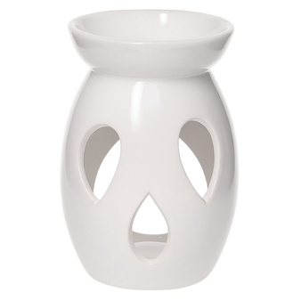 Kominek zapachowy ceramiczny podgrzewacz do olejków aromaterapii wosków tealight biały łezka