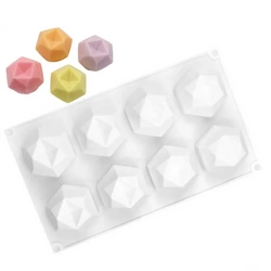 Forma silikonowa DIAMENTOWA KOSTKA do świec i mydeł 8szt. GH-FS169