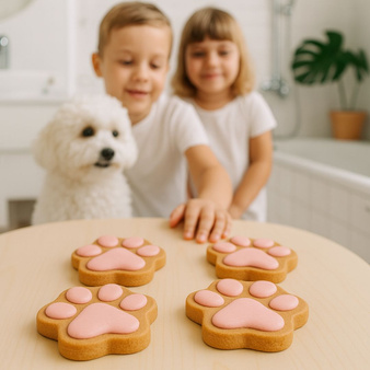 PRASA forma do robienia kul kąpielowych - PSIA ŁAPKA dla dzieci i miłośników psów DIY