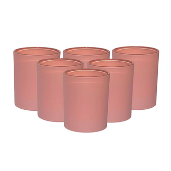 Szkło do świec zalewanych pastelowy róż matowe Wykończenie 90 ml - 6 sztuk