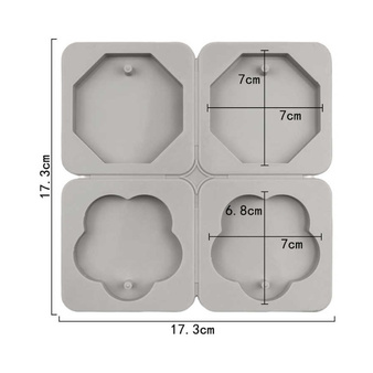 Forma zawieszka foremka silikonowa do zawieszek i mydełek Hexagon Kwiat 4 szt. GH-FS285 