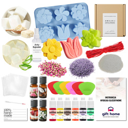 Zestaw do robienia mydła NA DZIEŃ BABCI I DZIADKA KWIATY kreatywny prezent XXL