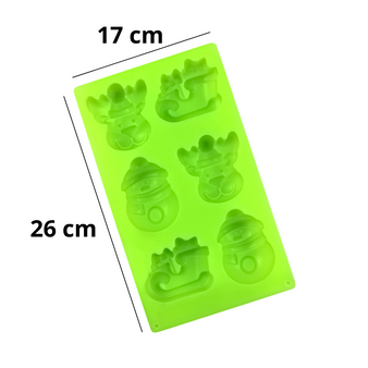 Forma foremka silikonowa do świec i mydełek ZESTAW ŚWIĄTECZNY NR 2 6 szt. sanie, renifer, bałwan CHRISTMAS GH-FS170
