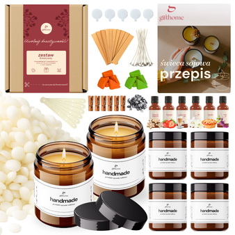 Zestaw do wyrobu robienia świec świeczek diy 1 kg + 6 x 180 ml