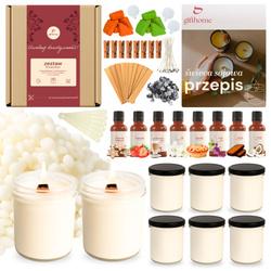 MEGA Zestaw do robienia dużych świec z wosku sojowego 8x350 ml