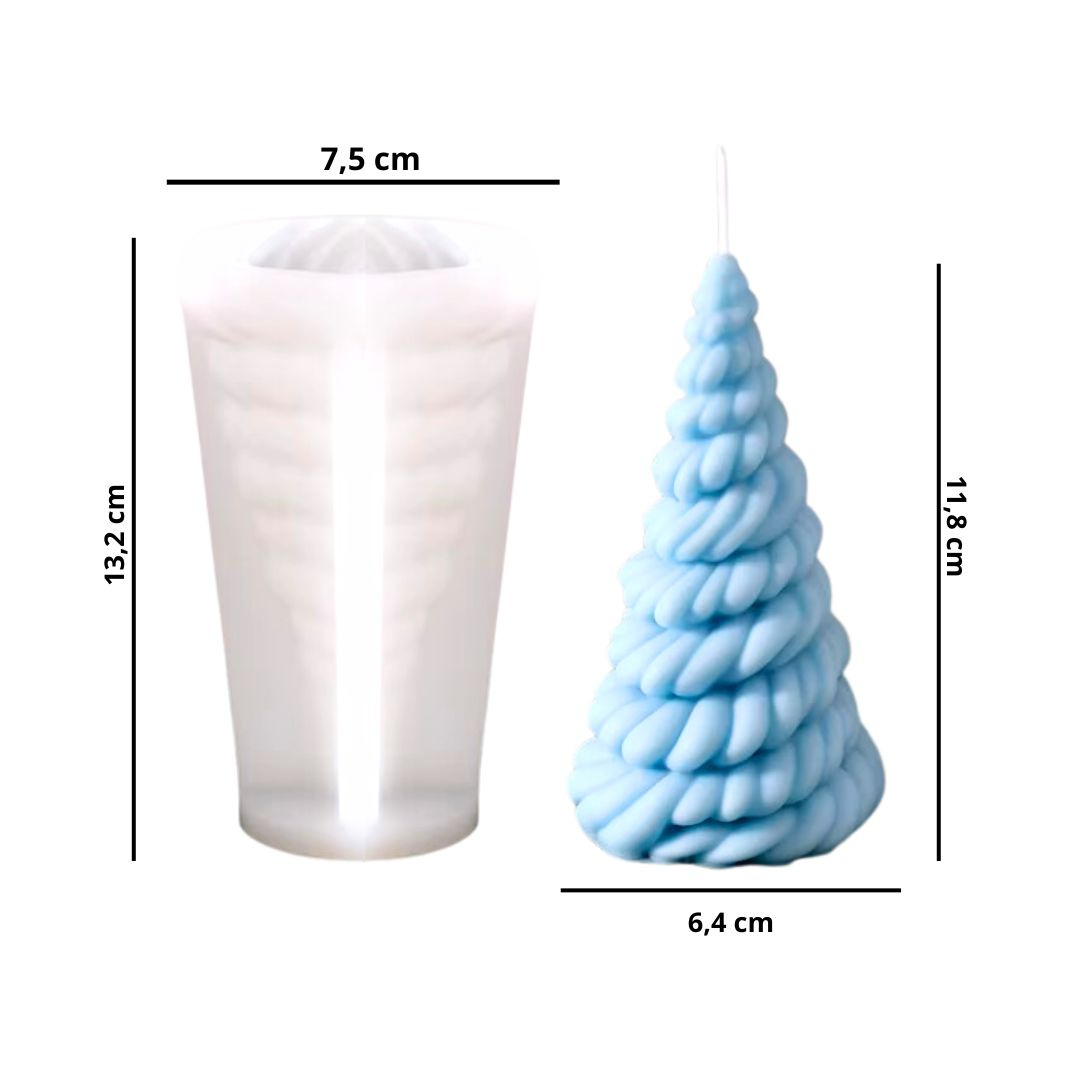 Forma silikonowa do świec CHOINKA SPLOT 3D 11,8 cm GH-FS254