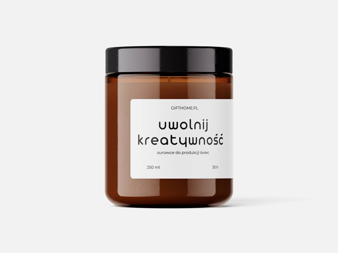 Słoik szklany brązowy pojemnik do świec zalewanych 120 ml z czarną nakrętką