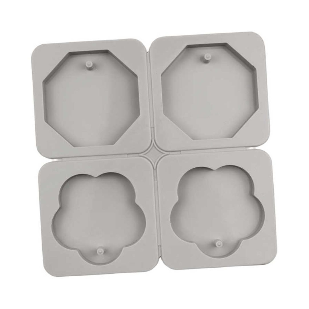 Forma zawieszka foremka silikonowa do zawieszek i mydełek Hexagon Kwiat 4 szt. GH-FS285 
