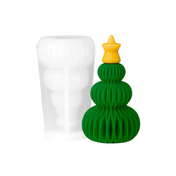 Forma silikonowa do świec MAŁA CHOINKA BOMBKOWA 3D 10,1 cm – GH-FS267