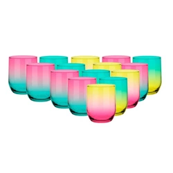 Pojemnik szklany OMBRE do świec zalewanych 300 ml zestaw 24 sztuki