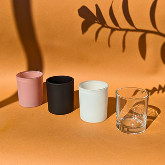 Szkło do świec zalewanych pastelowy róż matowe Wykończenie 90 ml