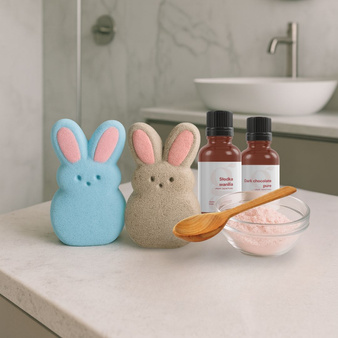 PRASA ręczna forma zając do robienia kul kąpielowych dla dzieci - ZAJĄCZEK do kąpieli kreatywna zabawa DIY