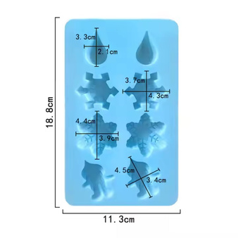 Foremka silikonowa do mydła wosku CHRISTMAS płatki śniegu 8 szt. GH-FS215 świąteczna