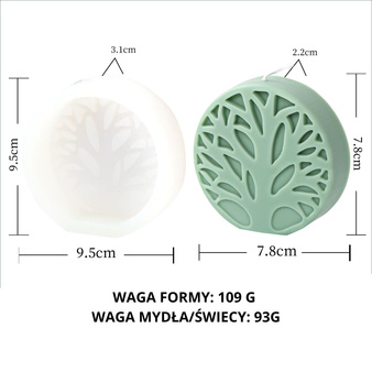 Foremka silikonowa do świec wolnostojących bazy glicerynowej DRZEWO  GH-FS231