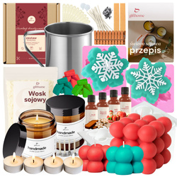 Mega zestaw do robienia świec święta na prezent wosk sojowy DIY 68w1 XXL
