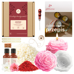 Zestaw do robienia świec na jesień PIWONIA 3D na prezent