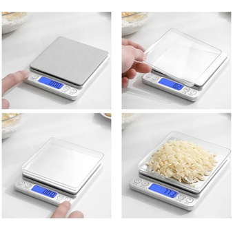 Waga gramowa elektroniczna 0-2kg srebrna do ważenia wosku bazy glicerynowej gipsu