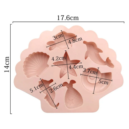 Foremki silikonowe do rękodzieła, mydła zwierzęta morskie 7 sztuk GH-FS72