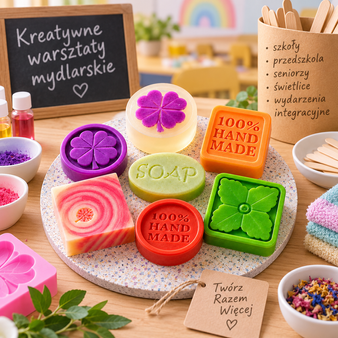 Zestaw na warsztaty mydlarskie DIY dla 15 osób, gotowy komplet z dyplomami