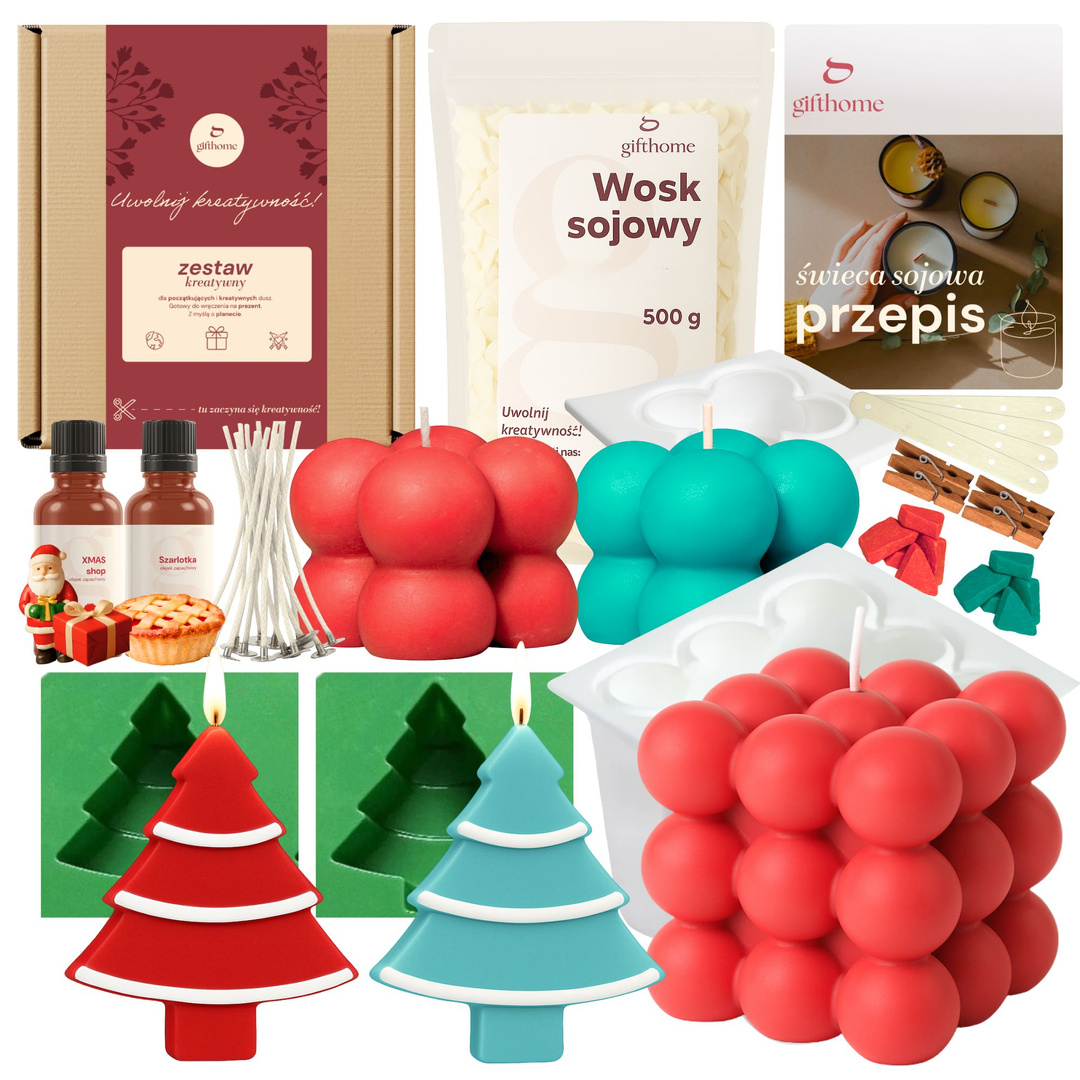 Zestaw świąteczny do robienia świec na prezent DIY