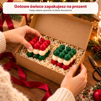 Zestaw do robienia DWÓCH ŚWIEC ŚWIĄTECZNYCH W TRZECH KOLORACH forma bąbelek