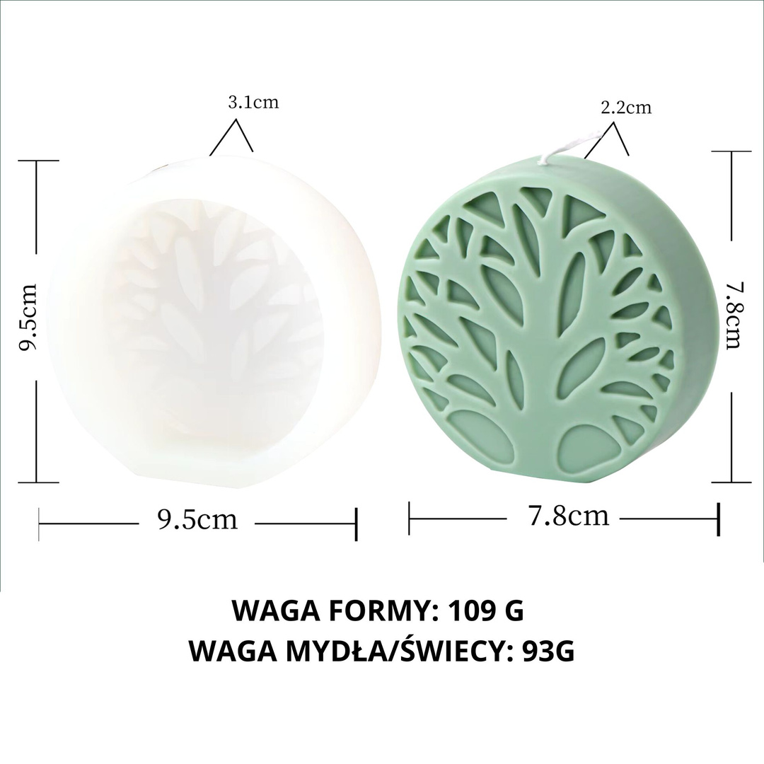 Foremka silikonowa do świec wolnostojących bazy glicerynowej DRZEWO  GH-FS231