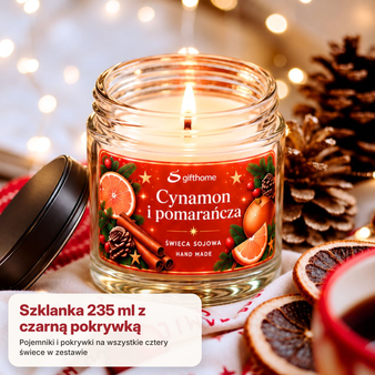 Zestaw do robienia świec z wosku sojowego ŚWIECE ŚWIĄTECZNE 4x235 ml