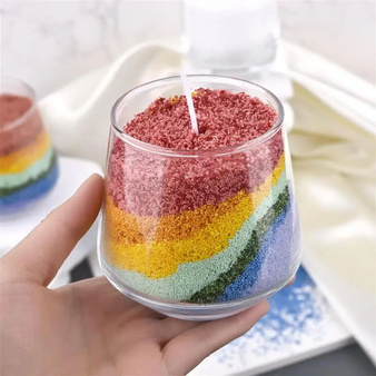 Kolorowy wosk do świec sypanych, wosk piaskowy 500 g SREBRNY wosk w proszku
