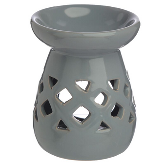 Kominek zapachowy ceramiczny do olejków aromaterapii wosków tealight szary