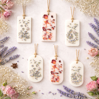 Zestaw do robienia tabliczek woskowych ZAWIESZKI ZAPACHOWE dwa kształty dla początkujących DIY 