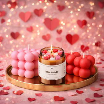 Mega zestaw do robienia świec Walentynki na prezent DIY wosk sojowy XXL