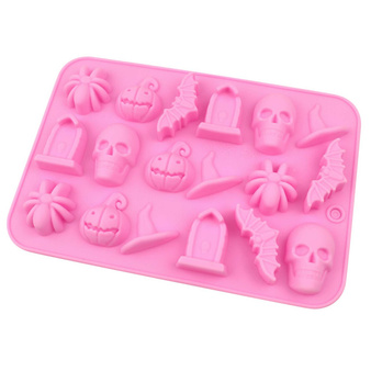 Forma foremka silikonowa do mydła Halloween  pająk, czapka, dynia, czaszka, nietoperz GH-FS101