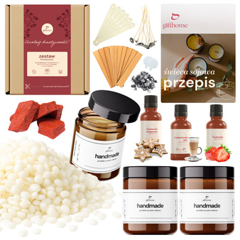 Zestaw do wyrobu robienia świec świeczek diy 500 g + 3 x 180 ml