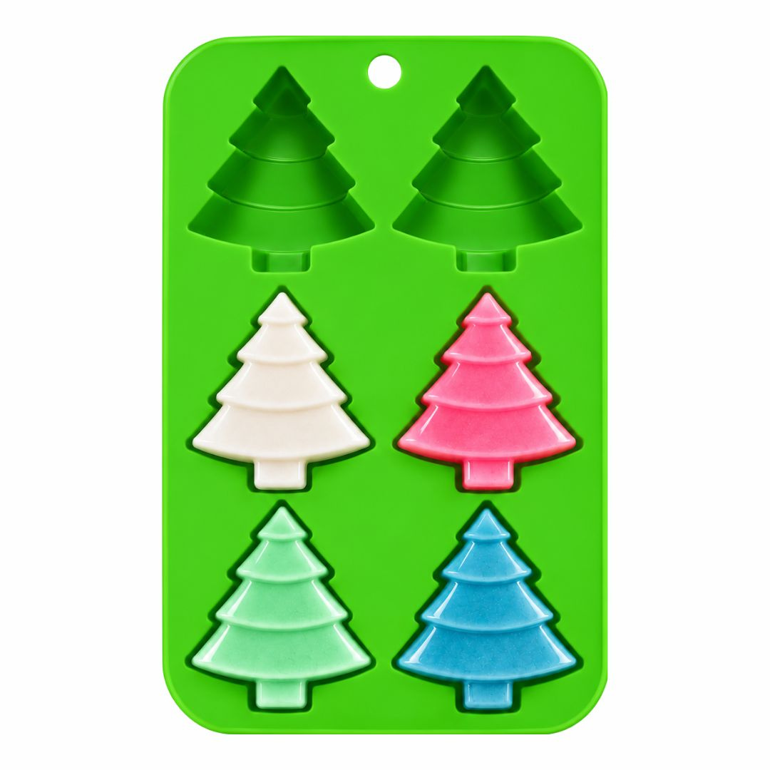 Forma foremka silikonowa do mydła mydełek CHOINKA ŚWIĄTECZNA 6 szt. CHRISTMAS GH-FS125