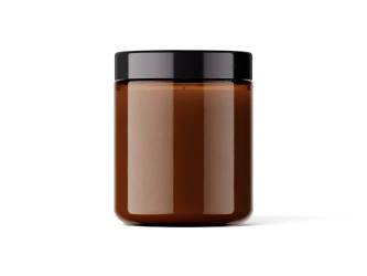 Słoik szklany brązowy pojemnik do świec zalewanych 120 ml z czarną nakrętką