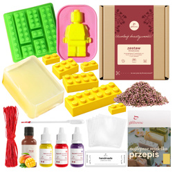 Zestaw DIY do mydełek KLOCKI I LUDZIK Z KLOCKÓW dla dzieci KREATYWNE PUDEŁKO