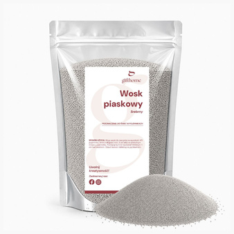 Kolorowy wosk do świec sypanych, wosk piaskowy 500 g SREBRNY wosk w proszku