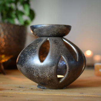 Ceramiczny kominek do wosku Złoto Srebrny